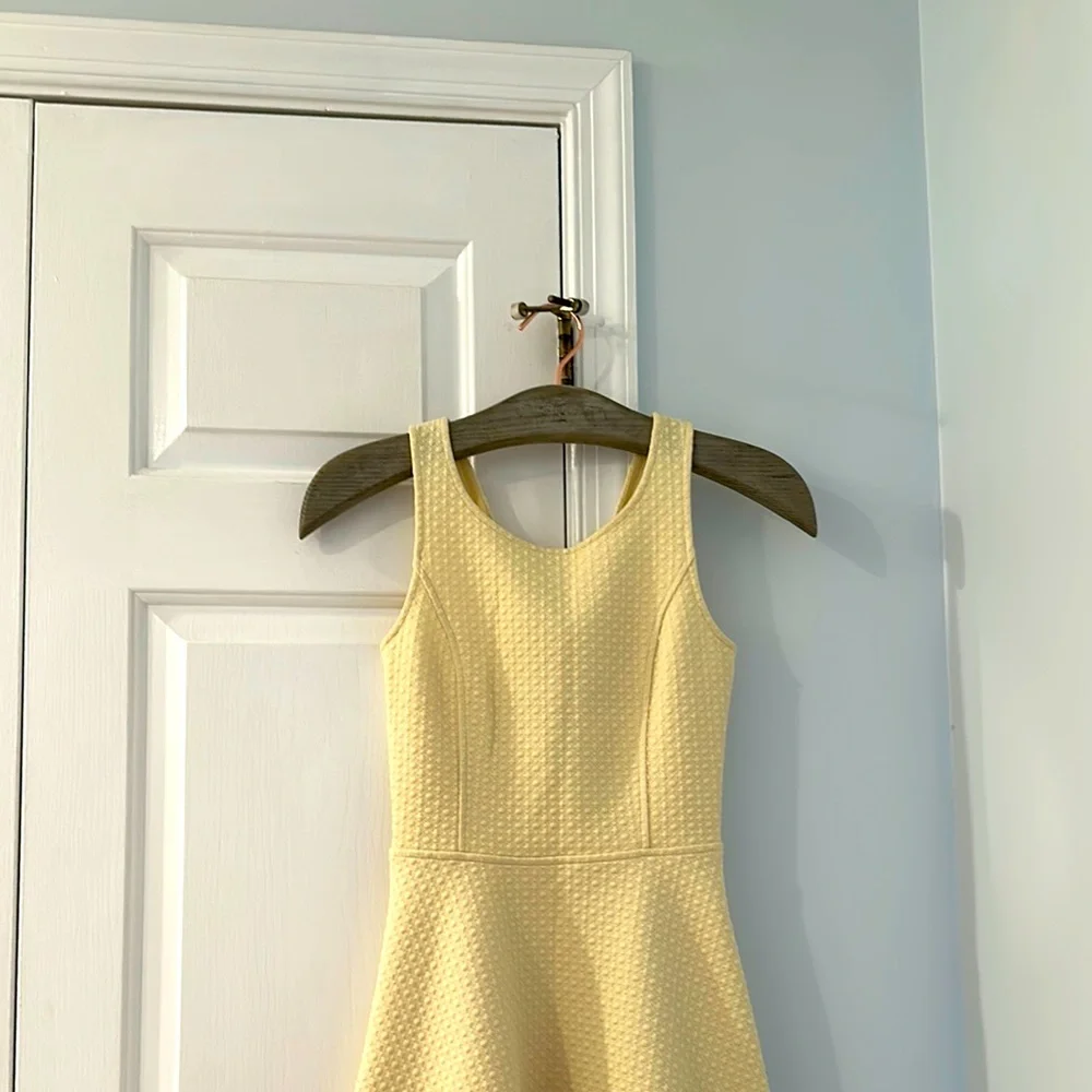 Frenchi(R) 'Spring Dot' Cutout Back Skater Dress (Juniors) YELLOW SOFT